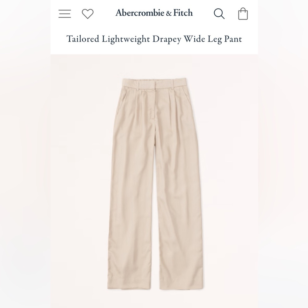 Abercrombie & Fitch Lightweight Drapey Wide Leg Pant